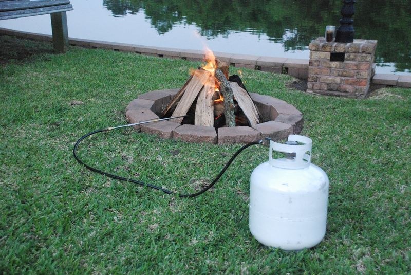 fire pit with propane starter